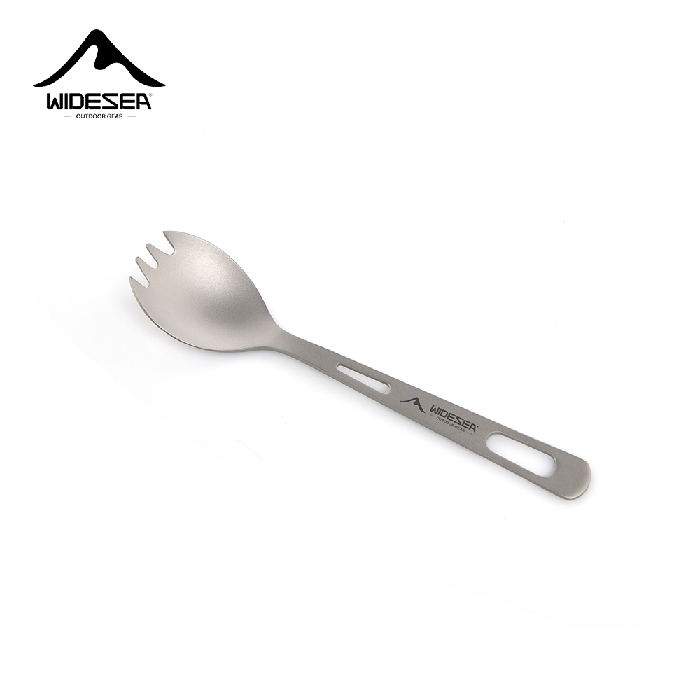 Travel Kitchen Accessories - Zestaw kempingowy Widesea: łyżka-taśmówka, tytanowa łyżka,