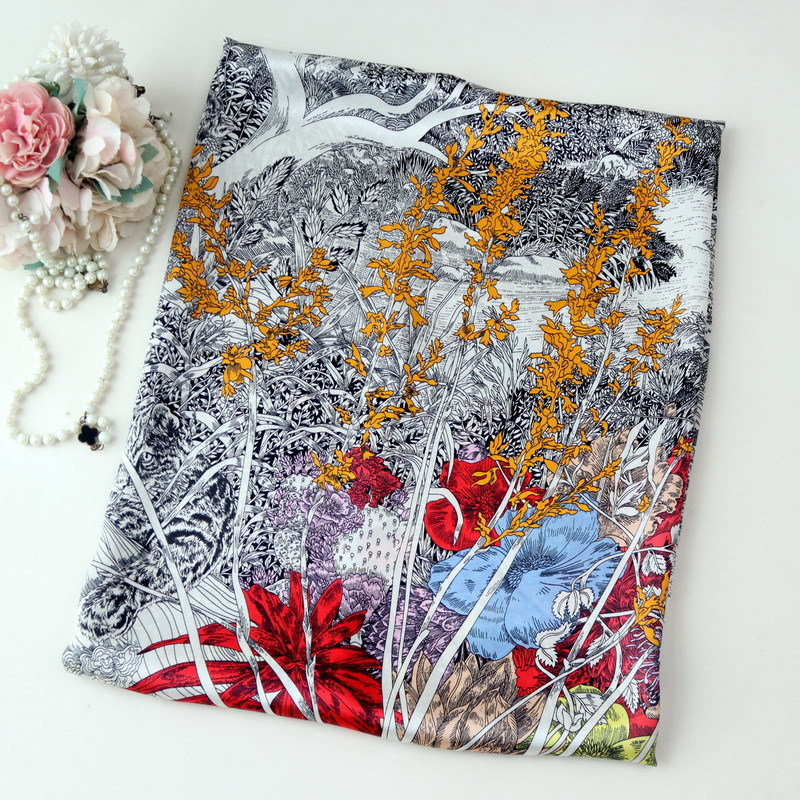 Travel Accessories Neck - Jedwabna apaszka 110 cm, luksusowa, ręcznie