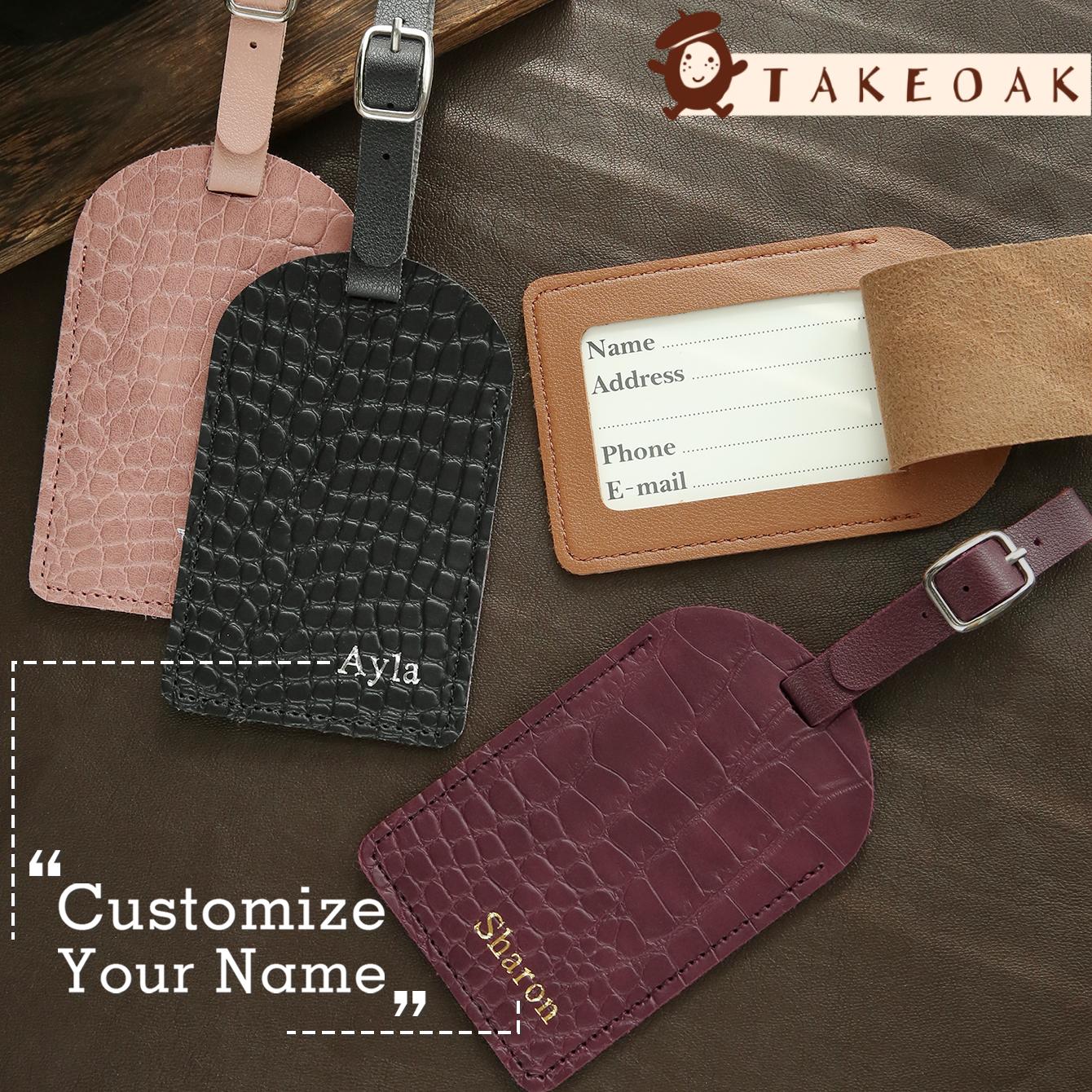 Travel Accessories Logo - Personalizowana skórzana zawieszka do bagażu z