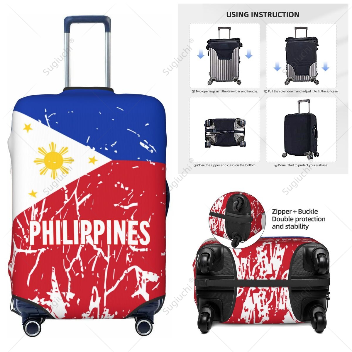 Travel Accessories Philippines - Pokrowiec na walizkę z flagą Filipin,