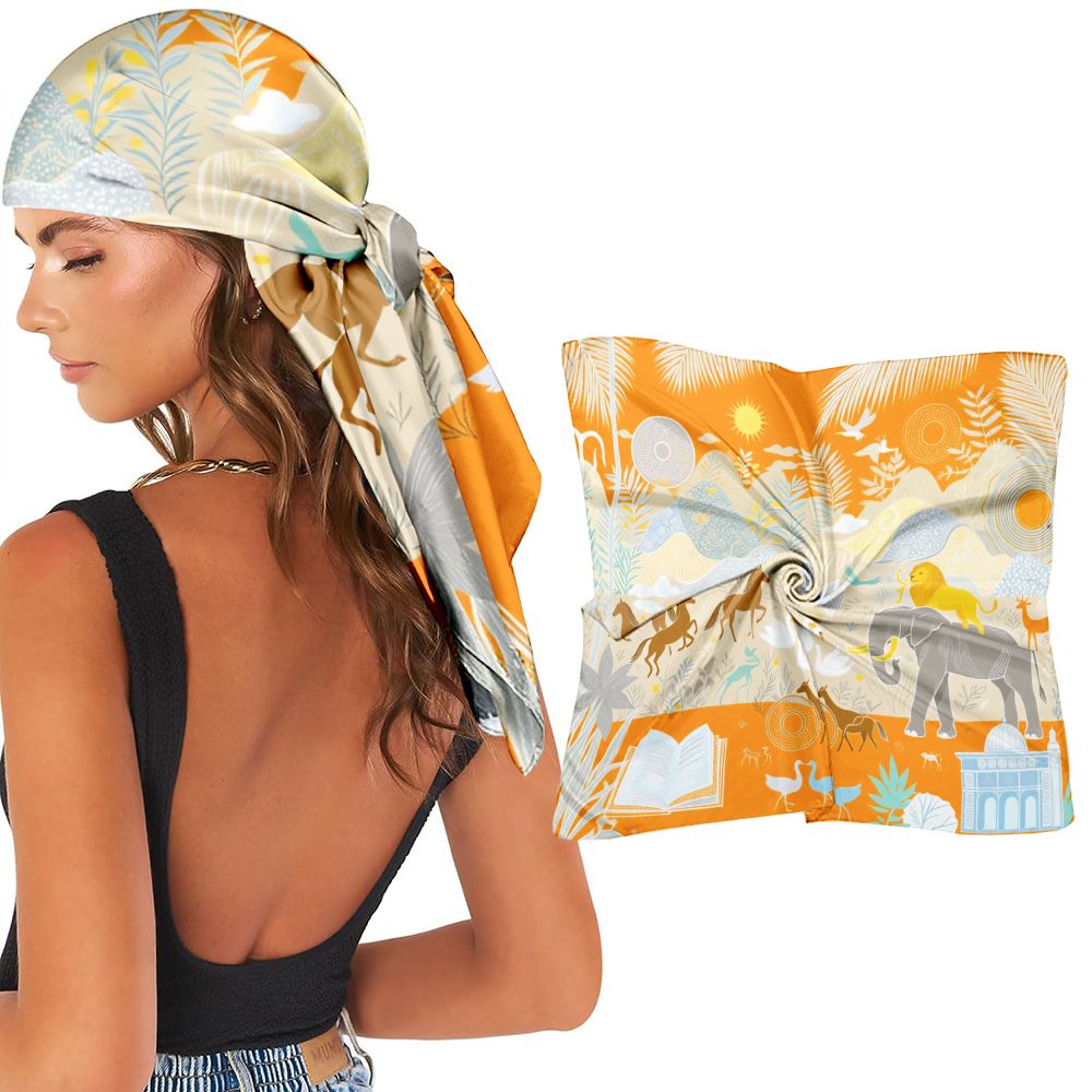 Travel Accessories Present - Jedwabna chusta w stylu vintage z